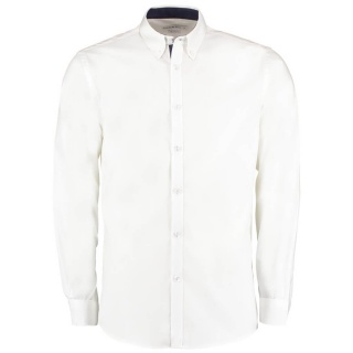 Kustom Kit KK190 Contrast Premium Oxford Shirt Button Down Collar Long Sleeve 125gsm